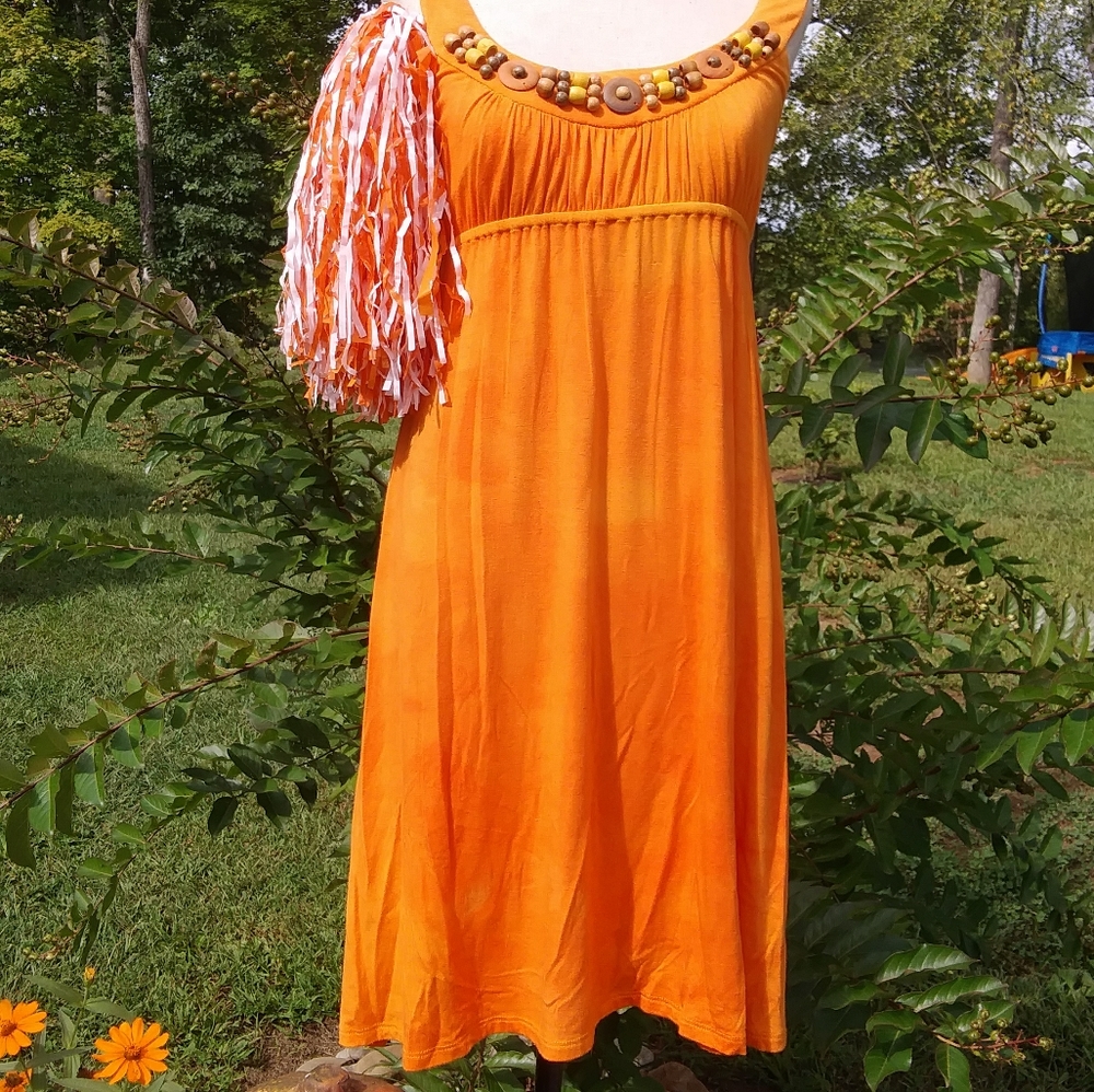 NWT LU LU LAME' ADORABLE. OVERDYED ORANGE DRESS